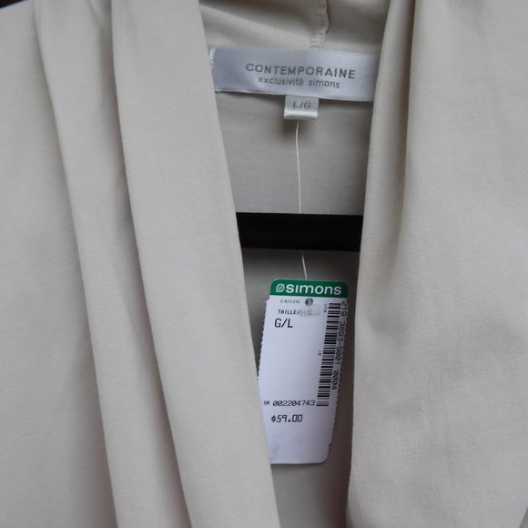 Sophisticated Simon's V-neck Stretch Dress Top, Size Large - Picture 4 of 4